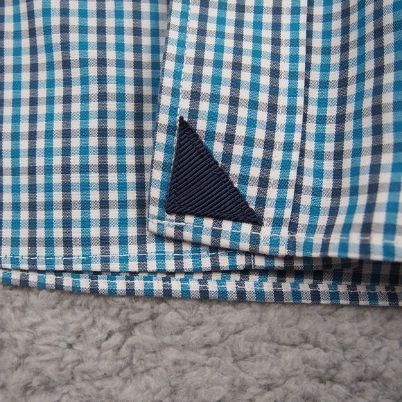 UNTUCKit‎ Shirt Men's XXL Wrinkle Free Long Sleeve Button Down Blue Striped EUC - Picture 9 of 11